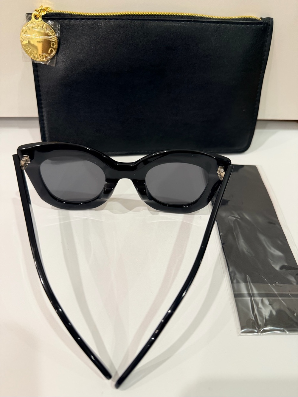 CELINE CL41099/F/S Cat Eye Sunglasses Black Gray Lenses - Picture 4 of 8